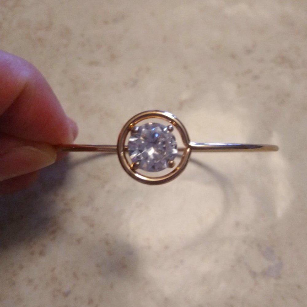 Express Women Bangle Gold Tone Bangle Bracelet One Size Cubic Zirconia